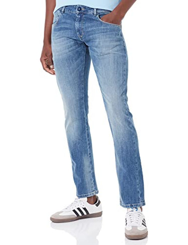 Timezone Herren Slanke katoenen stof Slim ScottTZ, Sky Blue Wash, 33W / 34L EU im Sale